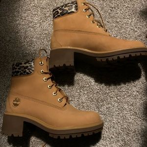 Women Heeled Cheetah Timberland Boots
